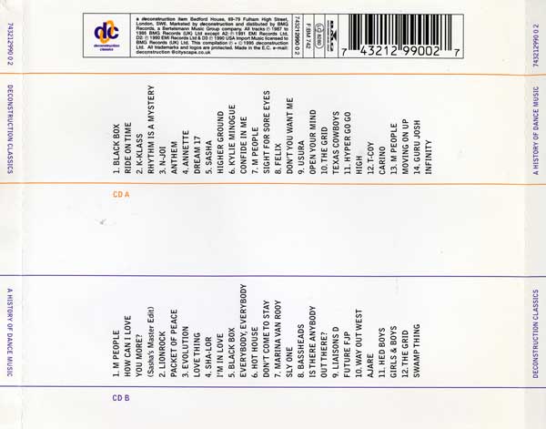 Various - Deconstruction Classics - A History Of Dance Music - UK 2xCD - Back