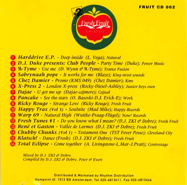 Various - Fresh Fruit Cocktail # 2 - Dutch CD - Credits