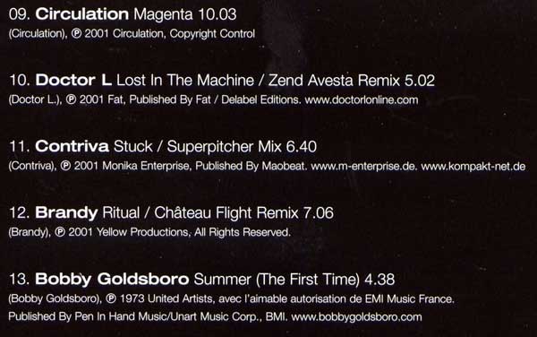Various - Test Four - French CD - Credits