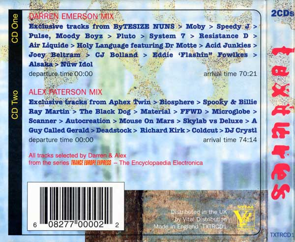 Various - Textures - Mixed By Darren Emerson & Alex Paterson - UK 2xCD - Back