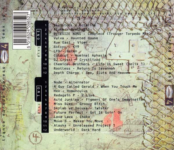 Various - Trance Europe Express 4 - UK 2xCD - Back 