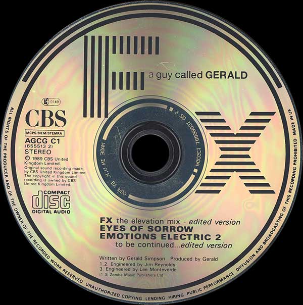 A Guy Called Gerald - FX (the elevation mix) - UK CD Single - CD