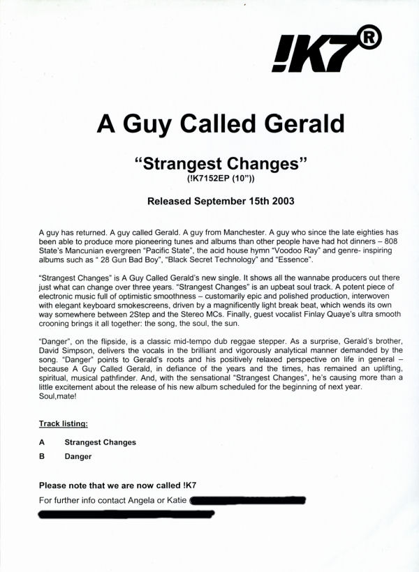 A Guy Called Gerald - Strangest Changes