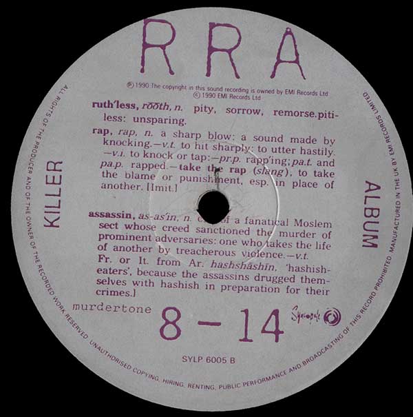 Ruthless Rap Assassins - Killer Album - UK LP - Side B