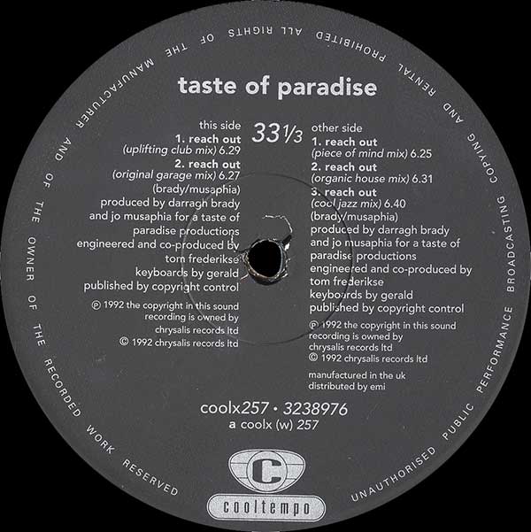 Taste Of Paradise - Reach Out