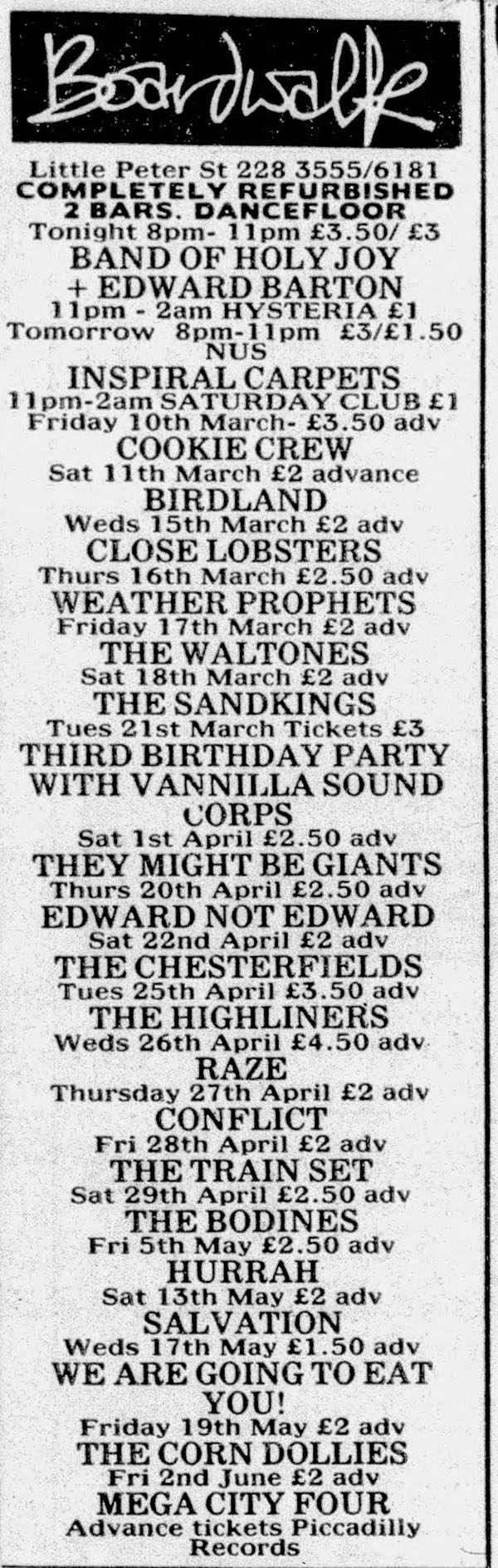 20 April: Edward Barton, Edward Not Edward Launch Party, The Boardwalk, Manchester, England