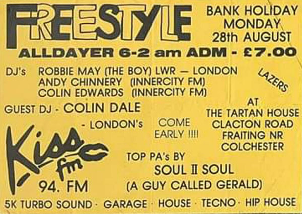 28 August: A Guy Callled Gerald Live, Freestyle, The Tartan House, Fraiting, Essex, England