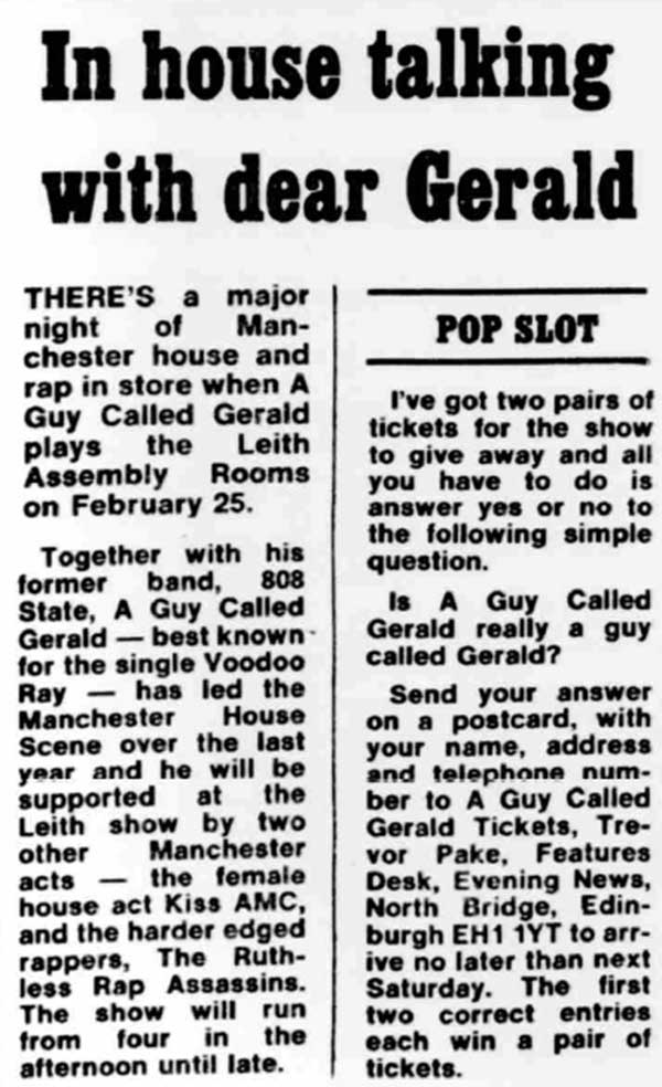 25 Feb: A Guy Called Gerald Live, Leith Assembly Rooms, Edinburgh, Scotland