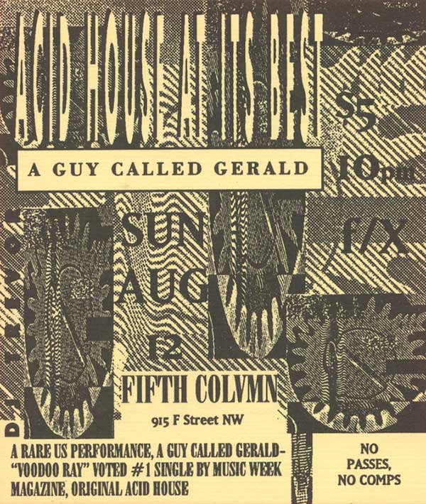 12 Aug: A Guy Called Gerald, Acid House At Its Best, The Fifth Colvmn, Washington DC, District Of Columbia, USA