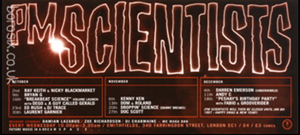 16 Oct: A Guy Called Gerald, Breakbeat Science Launch Party, Smithfields, Farringdon, London, England