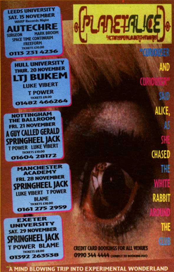 21 November: A Guy Called Gerald, Planet Alice (actionsspeaklouderthanwords), The Ballroom, Nottingham, England