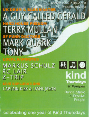 12 Aug: A Guy Called Gerald, Kind, Groovetribe presents Club Pompeii, Phoenix, Arizona, USA