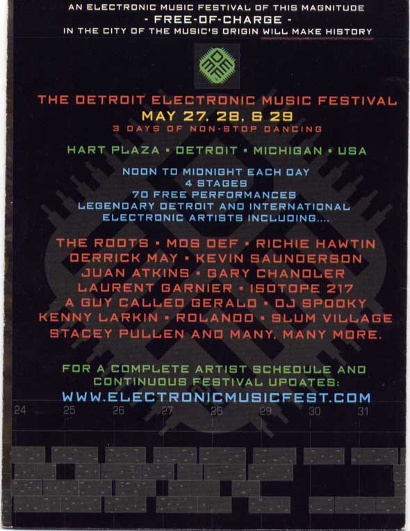 29 May: A Guy Called Gerald Live, DEMF, Hart Plaza, Detroit, Michigan, USA