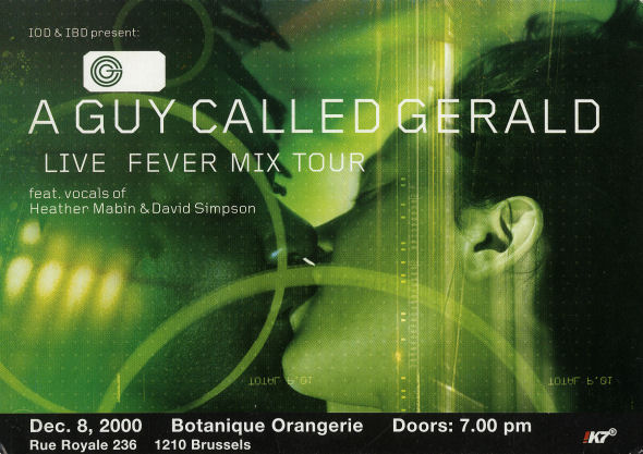 8 December: A Guy Called Gerald Live, Botanique Orangerie, Brussels, Belgium