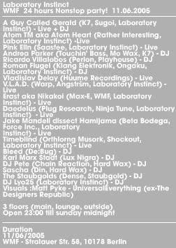 11 June: A Guy Called Gerald Live, Laboratory Instinct, WMF 24 Hours Non-stop Party, Berlin, Germany