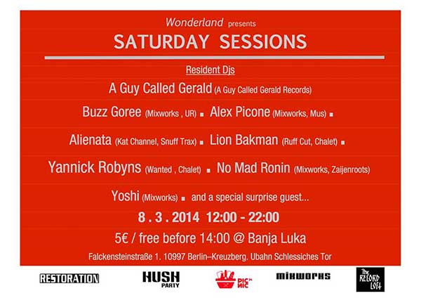 8 March: Wonderland presents Saturday Sessions, Banja Luka, Berlin, Germany