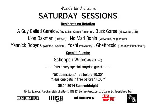 5 April: Wonderland presents Saturday Sessions, Banja Luka, Berlin, Germany