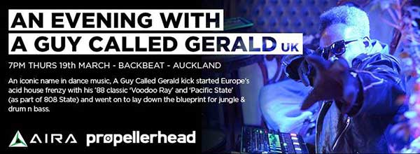 19 March: A Guy Called Gerald, An Evening With A Guy Called Gerald, Backbeat, Auckland, New Zealand