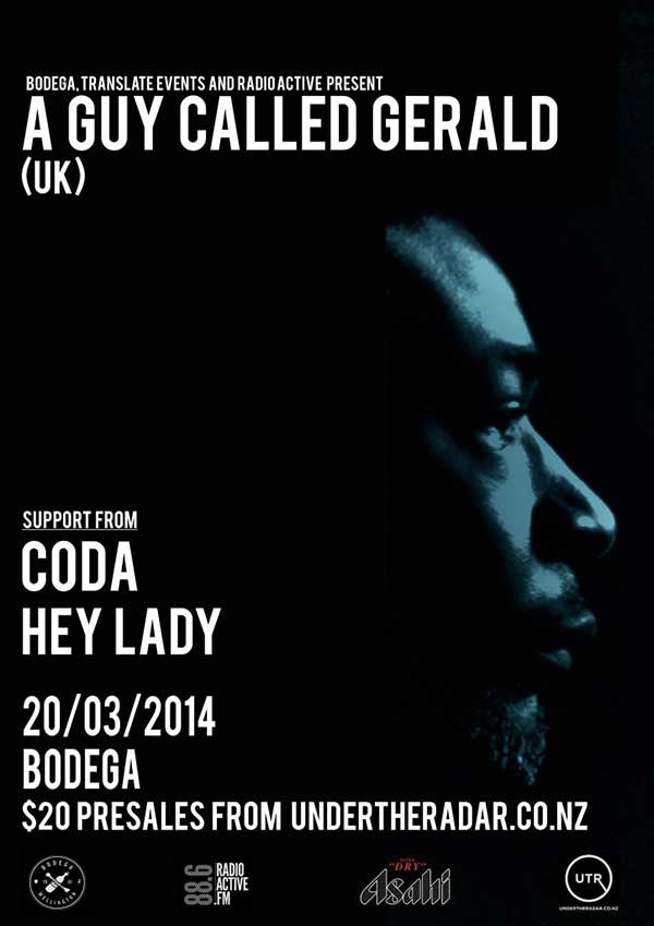 20 March: A Guy Called Gerald, Bodega, Wellington, New Zealand