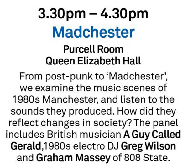 25 April: A Guy Called Gerald, From Post Punk To Madchester, Changing Britain, Southbank Centre, London, England