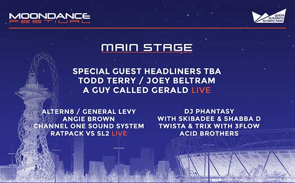 18 September: A Guy Called Gerald (live) (Evolution of Dance Music), Found presents Moondance Festival, Queen Elizabeth Olympic Park, Stratford, London, England