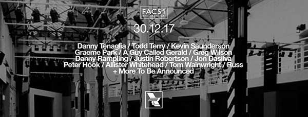 30 December: A Guy Called Gerald, The Warehouse Project 2017 Closing Party, FAC51 The Hacienda, Store Street, Manchester, England