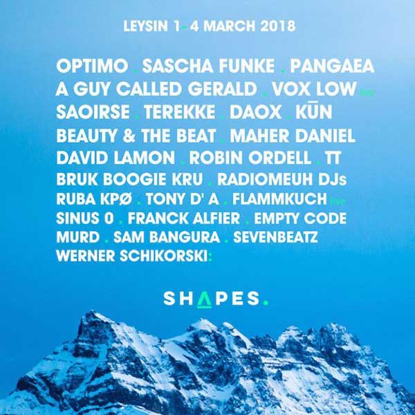 2 March: A Guy Called Gerald, Shapes Festival, Leysin, Switzerland