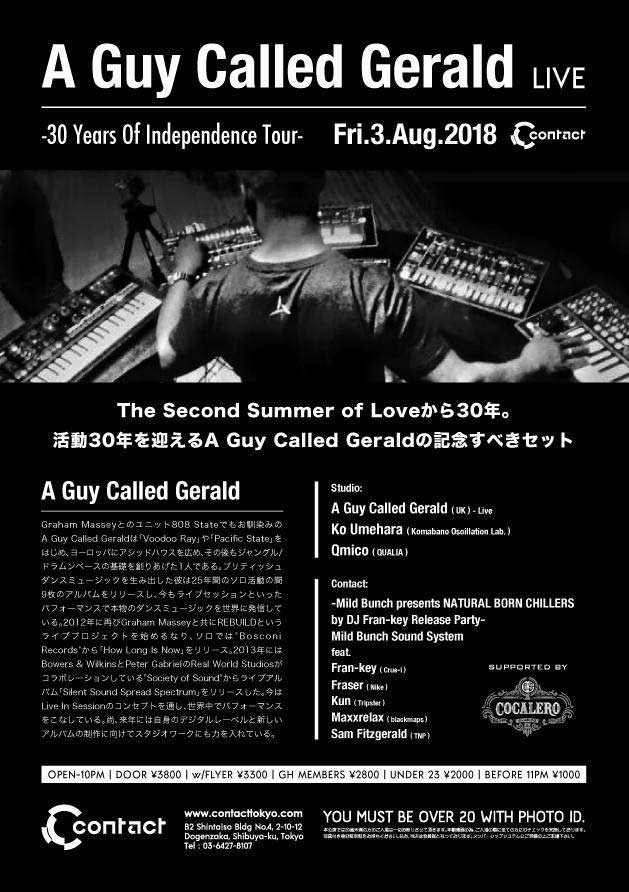 3 August: A Guy Called Gerald Live: 30 Years Of Independence Tour, Contact, Tokyo, Japan