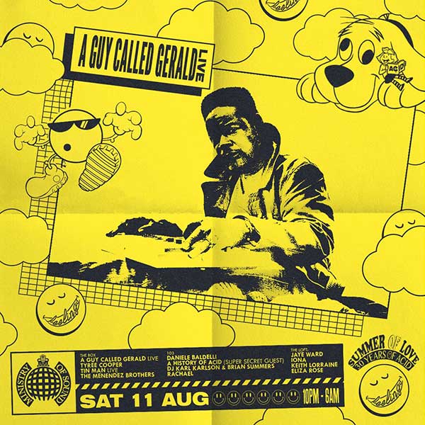 11 August: A Guy Called Gerald Live, Feelings 4th Birthday: Summer Of Love - 30 Years Of Acid, Ministry Of Sound, London, England