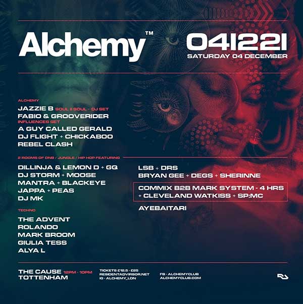 4 December: A Guy Called Gerald, Alchemy Closing Party, The Cause, London, England