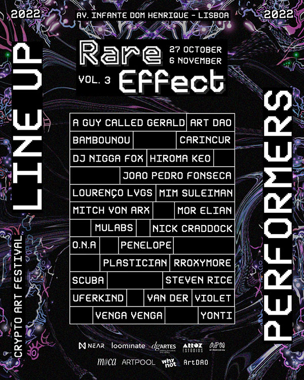 28 October: A Guy Called Gerald, Rare Effect Vol. 3, Crypto Art Festival, Lisbon, Portugal