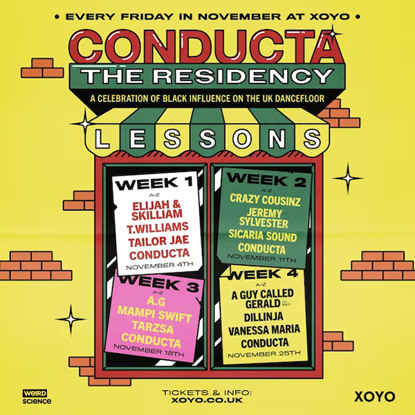 25 November: A Guy Called Gerald DJ, Conducta The Residency, Xoyo, London, England