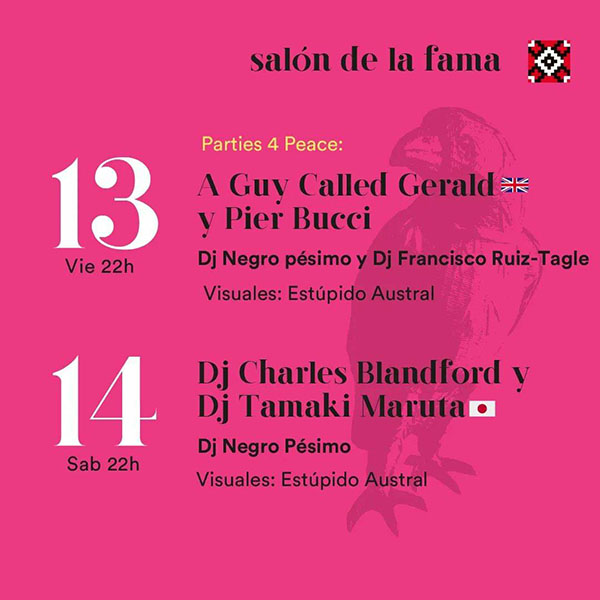 13 January: A Guy Called Gerald Live, Parties4Peace, Patagonica Vol 14, Casa De Salud, Concepcion, Chile