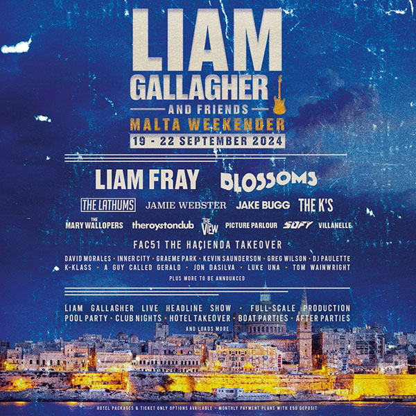 19 September: A Guy Called Gerald, Liam Gallagher and Friends, Malta Weekender, Malta