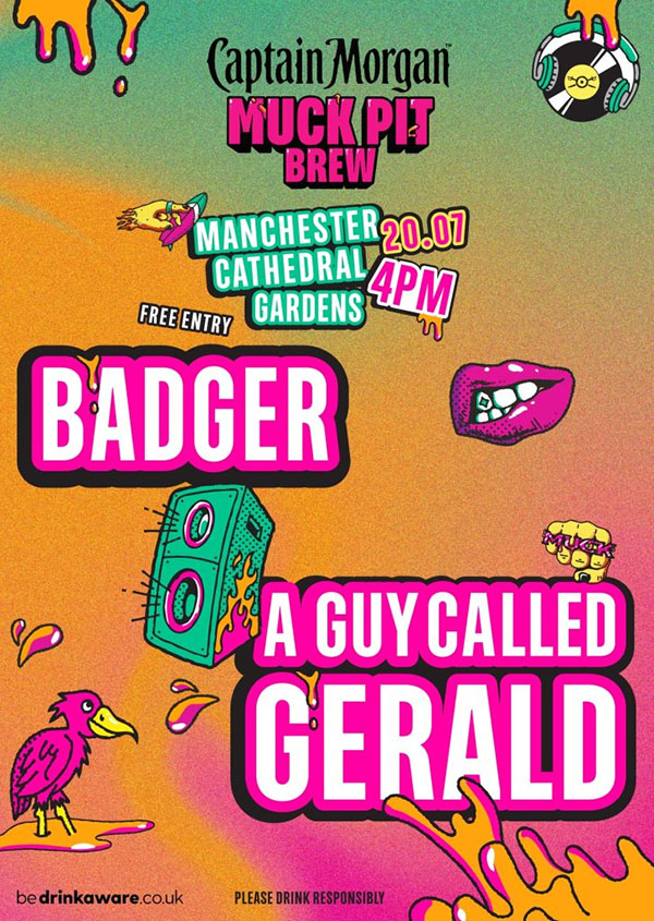 20 July: A Guy Called Gerald, Captain Morgan Muck Pit Brew, Manchester Cathedral Gardens, Manchester, England