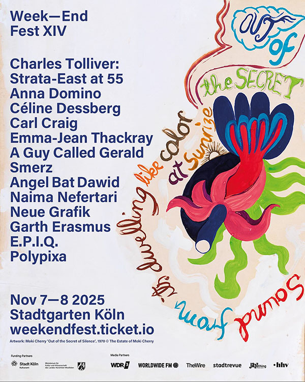 8 November: A Guy Called Gerald Live, Week-End Fest XIV, Stadtgarten Konzertsaal / Cafe, Cologne, Germany