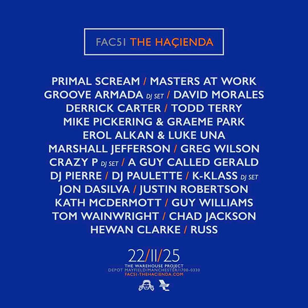 22 November: A Guy Called Gerald Live, Fac51 The Hacienda, The Warehouse Project, Depot Mayfield, Manchester, England