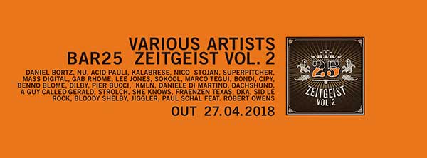 April 27th: New A Guy Called Gerald "Dalek Head" features on a new album "Bar25 Zeitgeist Vol. 2"